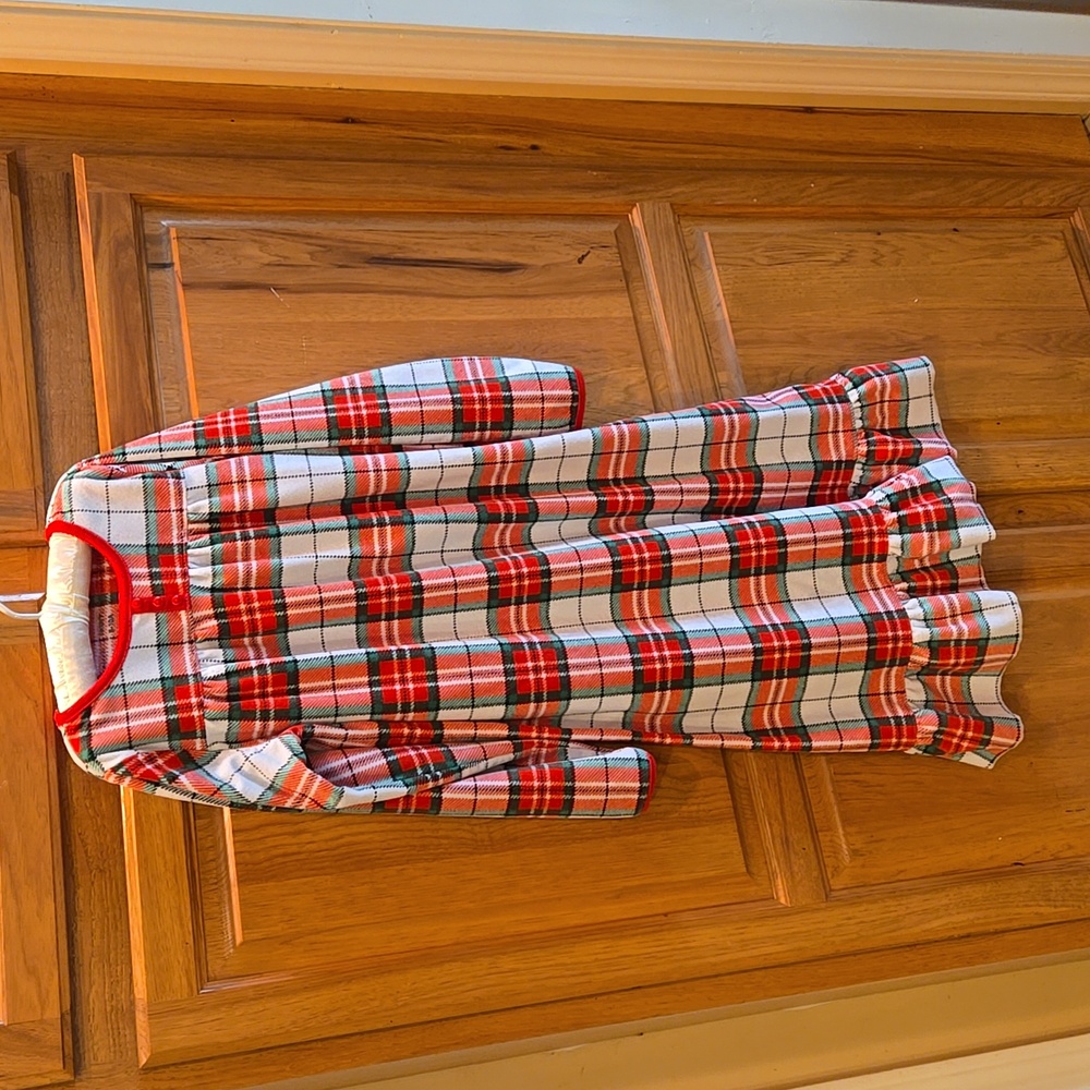 Girl's Carter's Plaid Christmas Granny Nightgown
